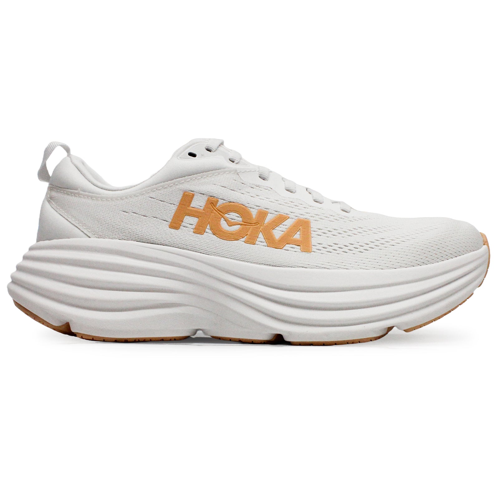 Hoka Bondi 8 Textile Womens Trainers#color_white cantaloupe