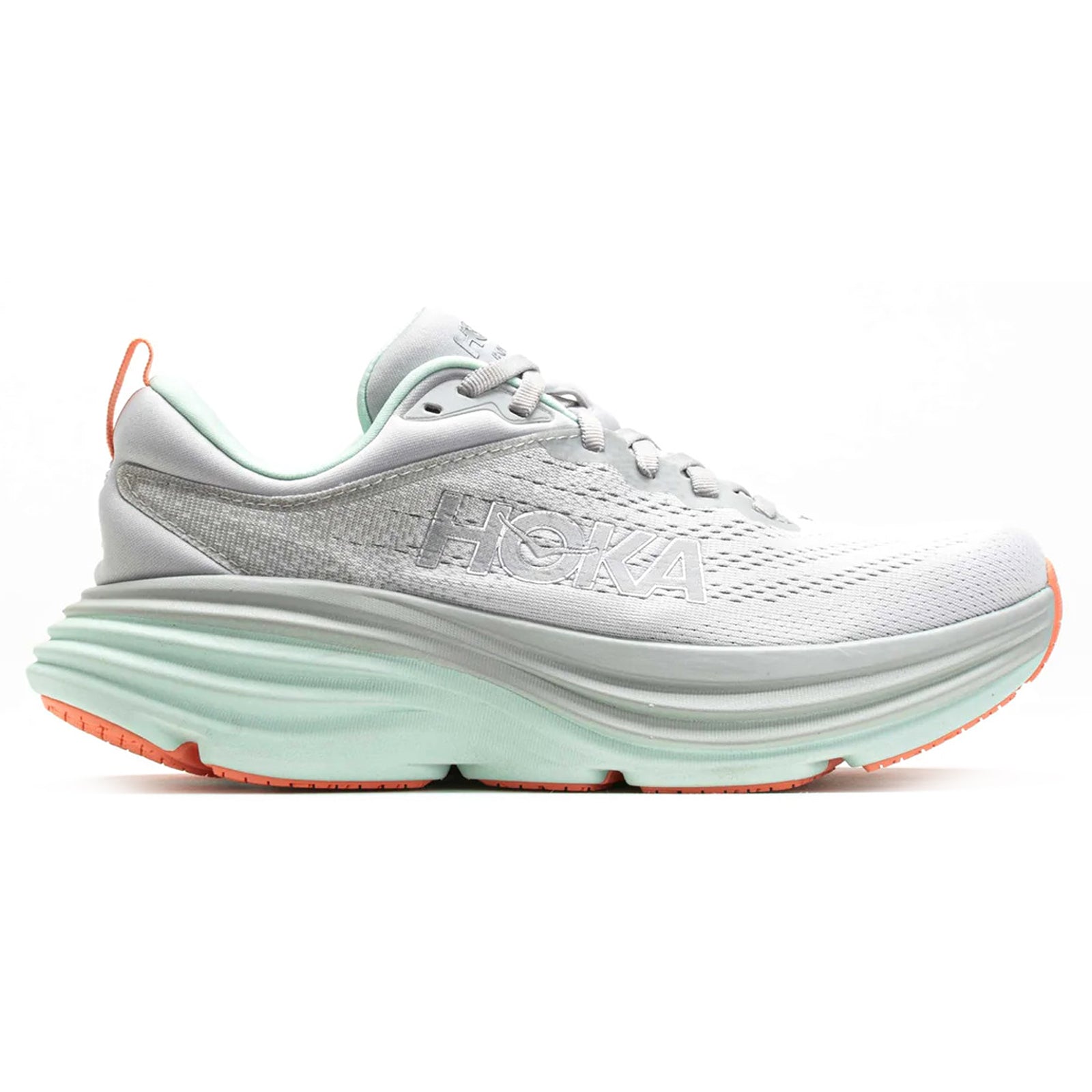 Hoka Bondi 8 Textile Womens Trainers#color_stardust aqua breeze