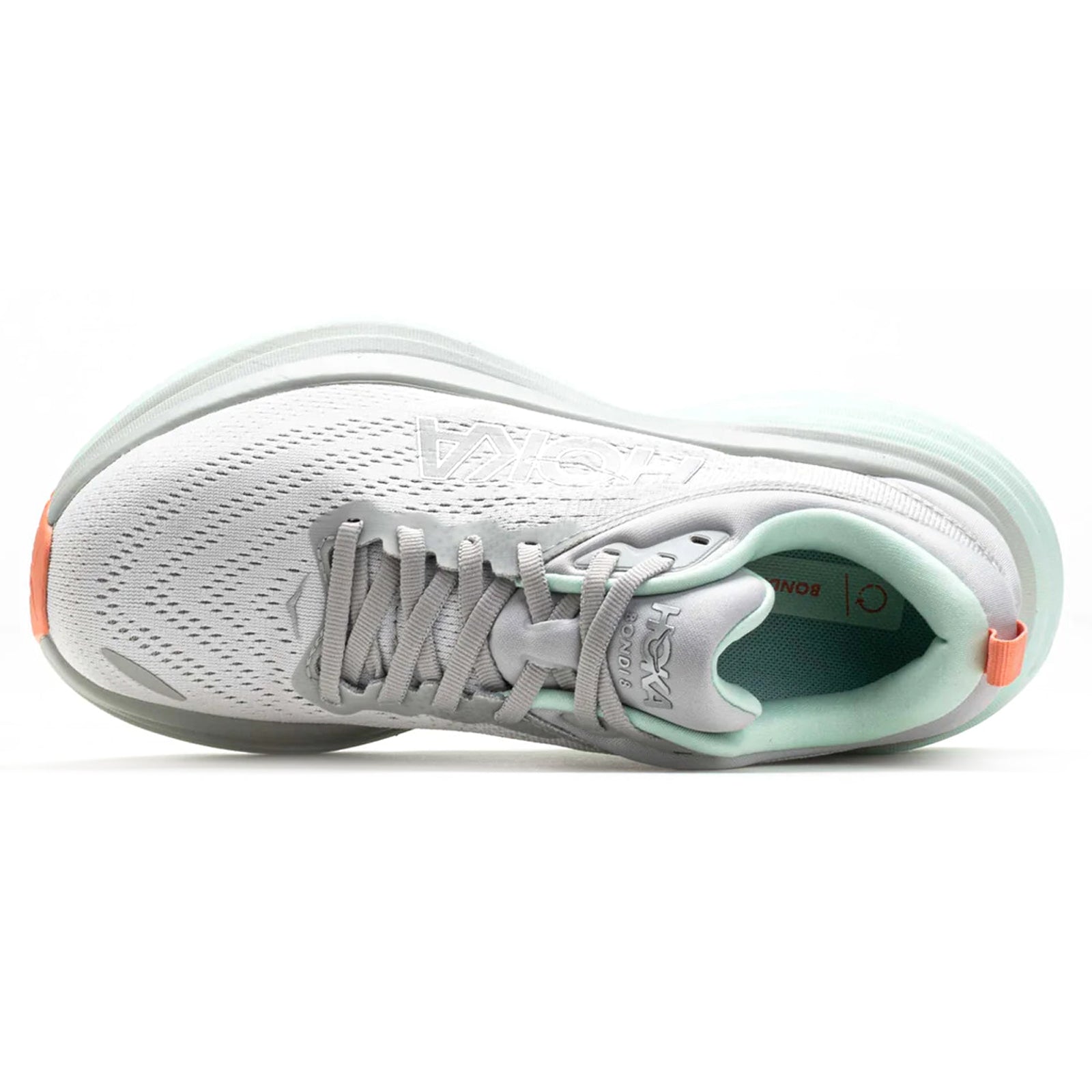 Hoka Bondi 8 Textile Womens Trainers#color_stardust aqua breeze