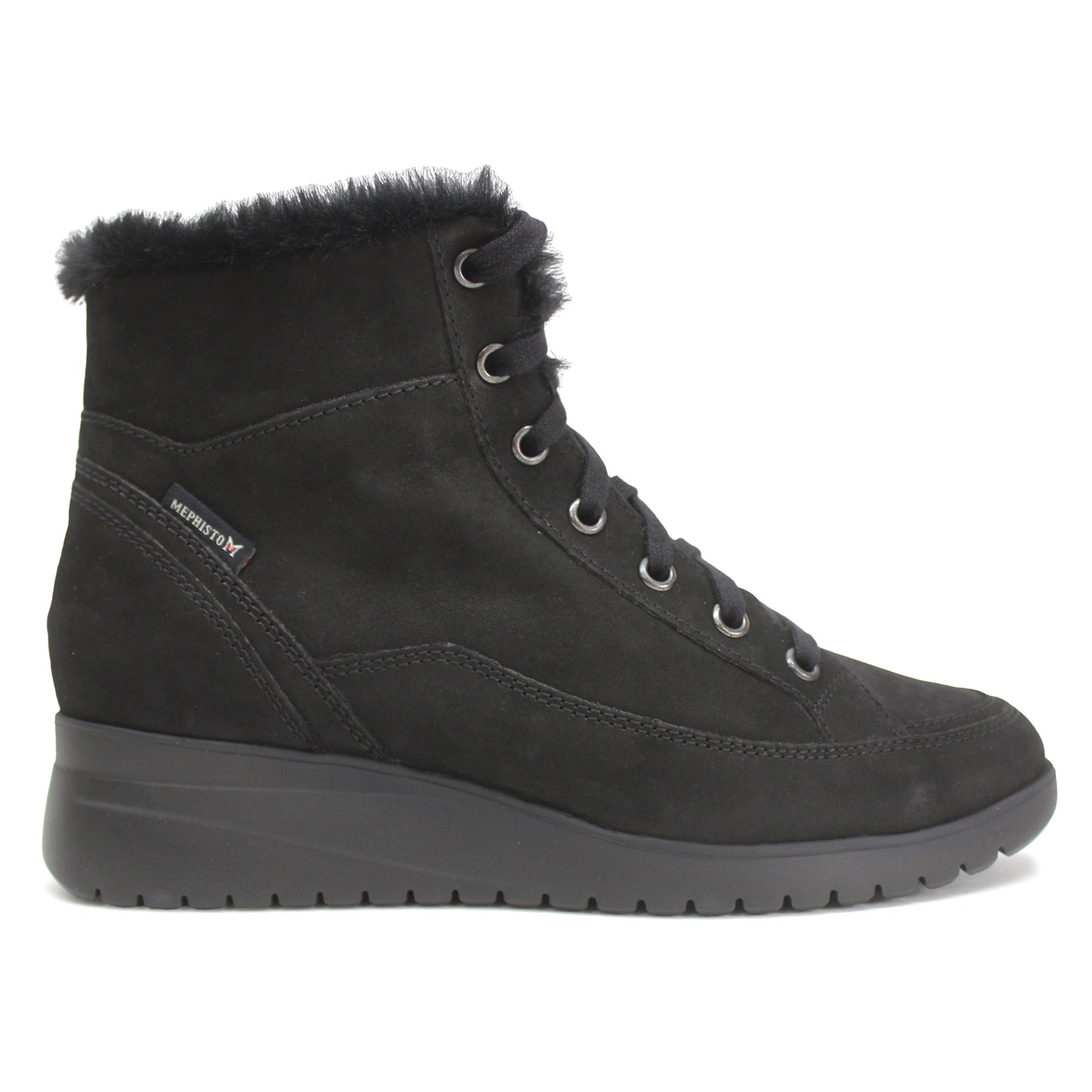 Mephisto Ilka Nubuck Womens Boots#color_black