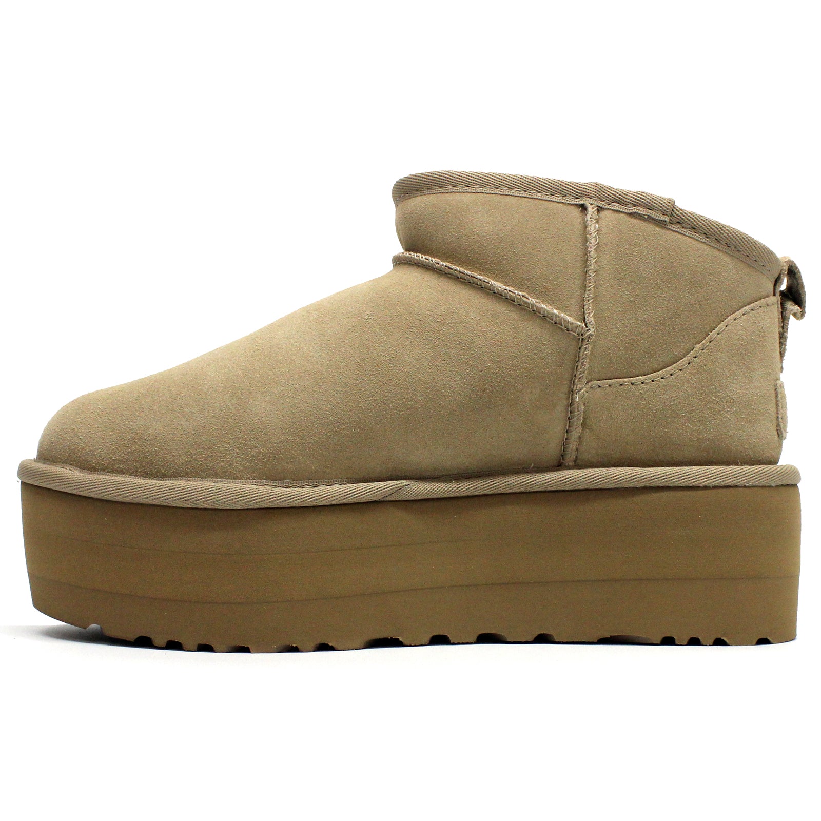 Ugg Classic Ultra Mini Platform Suede Womens Boots#color_sand