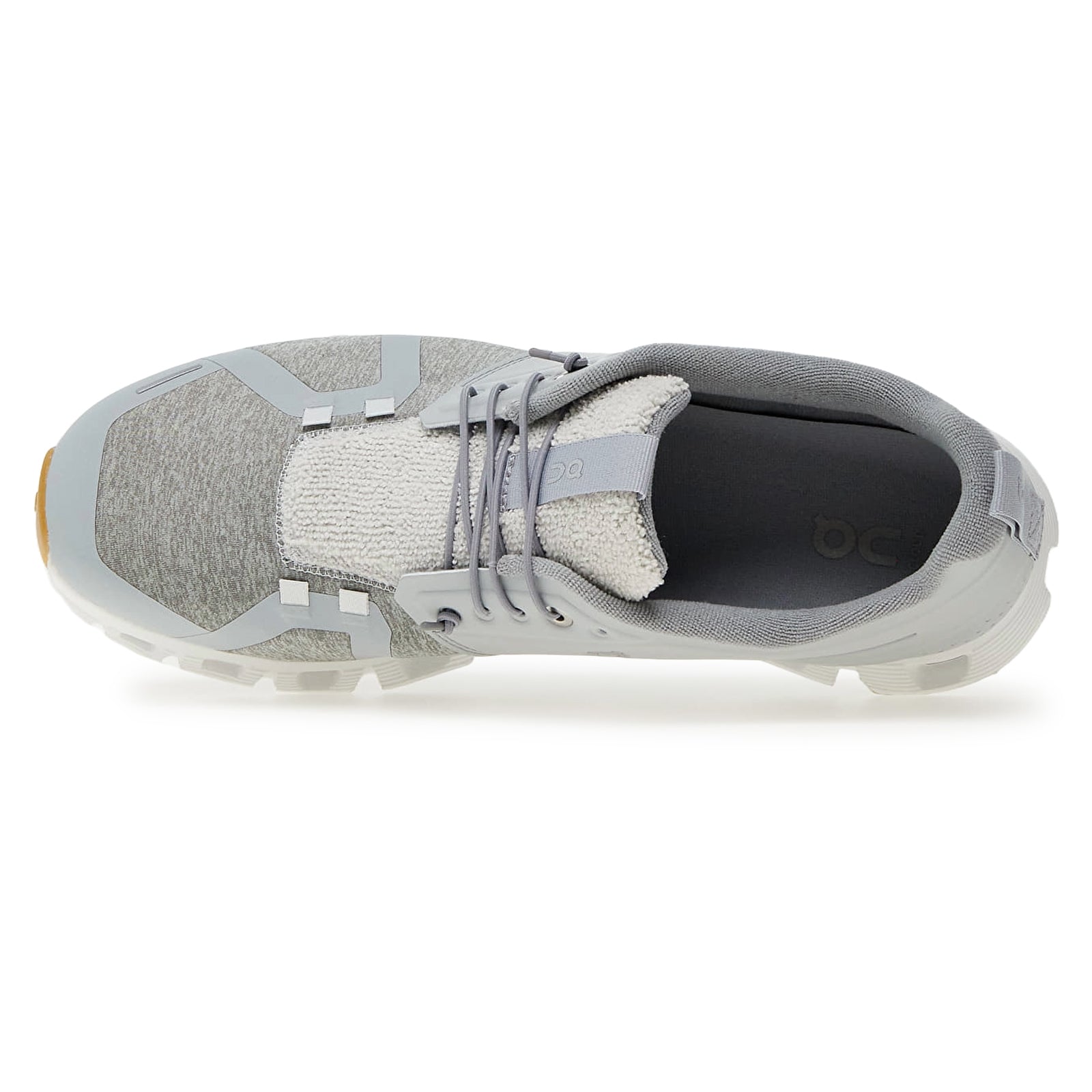 On Cloud 5 Terry Textile Synthetic Mens Sneakers#color_glacier white