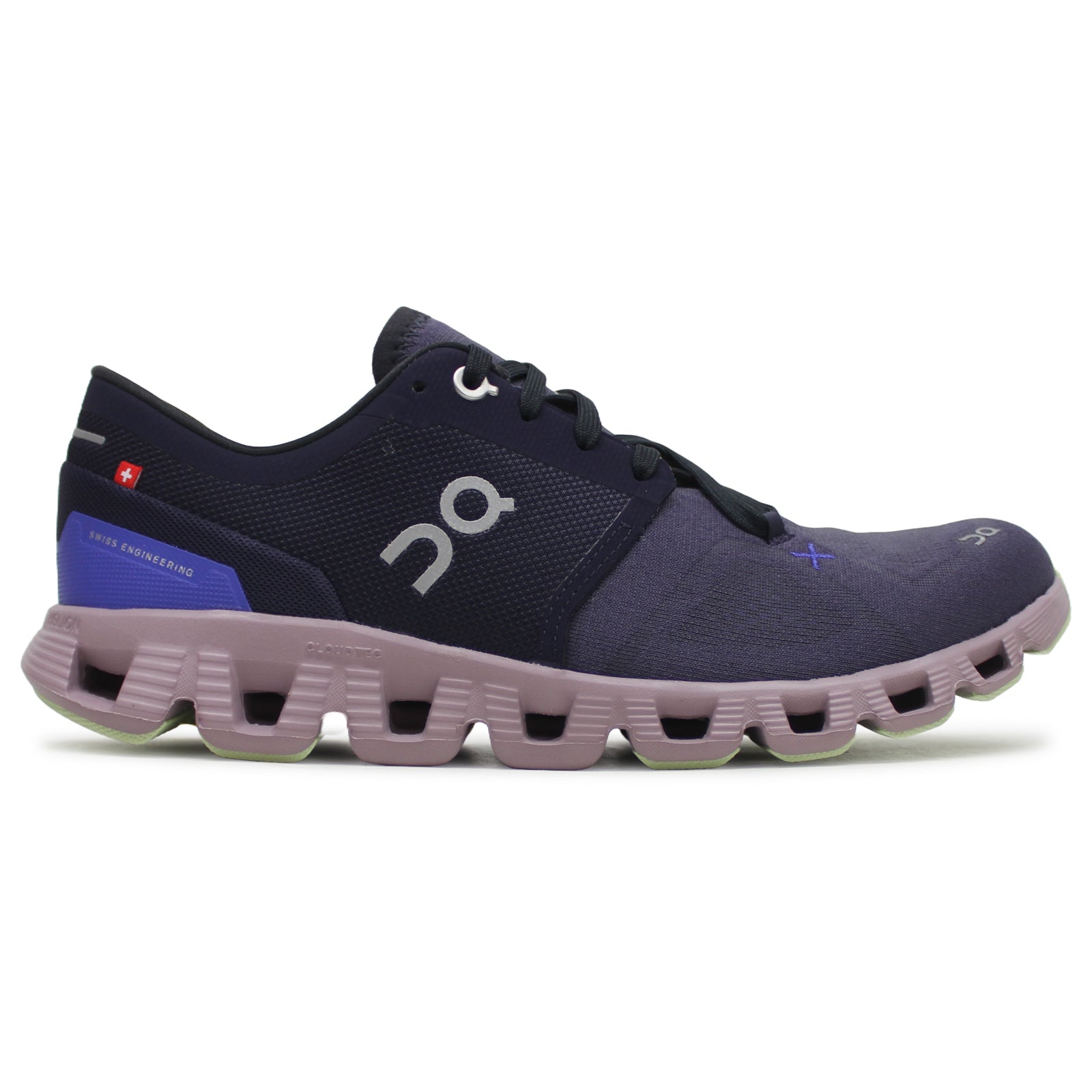 On Running Cloud X 3 Textile Women's Low-Top Trainers#color_midnight heron