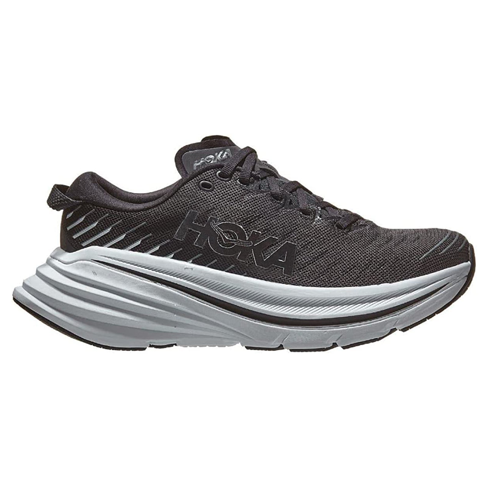 Hoka Bondi X 1113513-BWHT Textile Synthetic Womens Trainers - Black White - 6#color_black white