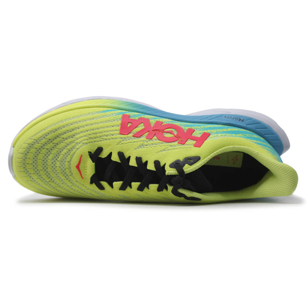 Hoka One One Mach 5 Textile Womens Trainers#color_evening primrose scuba blue