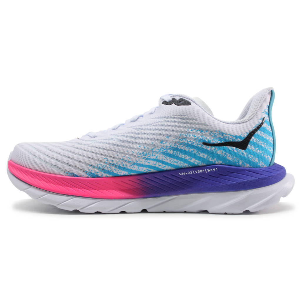 Hoka One One Mach 5 Textile Womens Trainers#color_white scuba blue