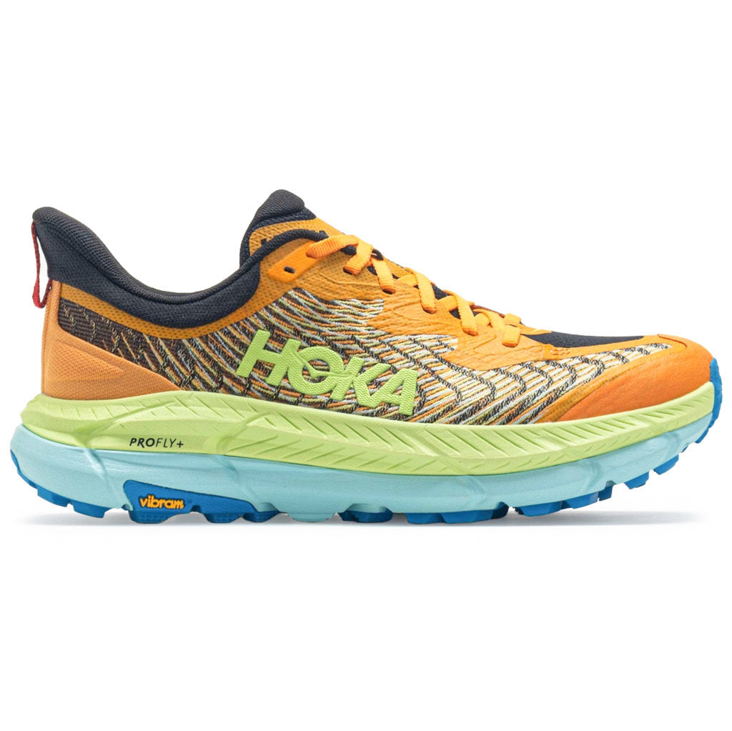 Hoka One One Mafate Speed 4 Textile Synthetic Mens Trainers#color_solar flare lettuce