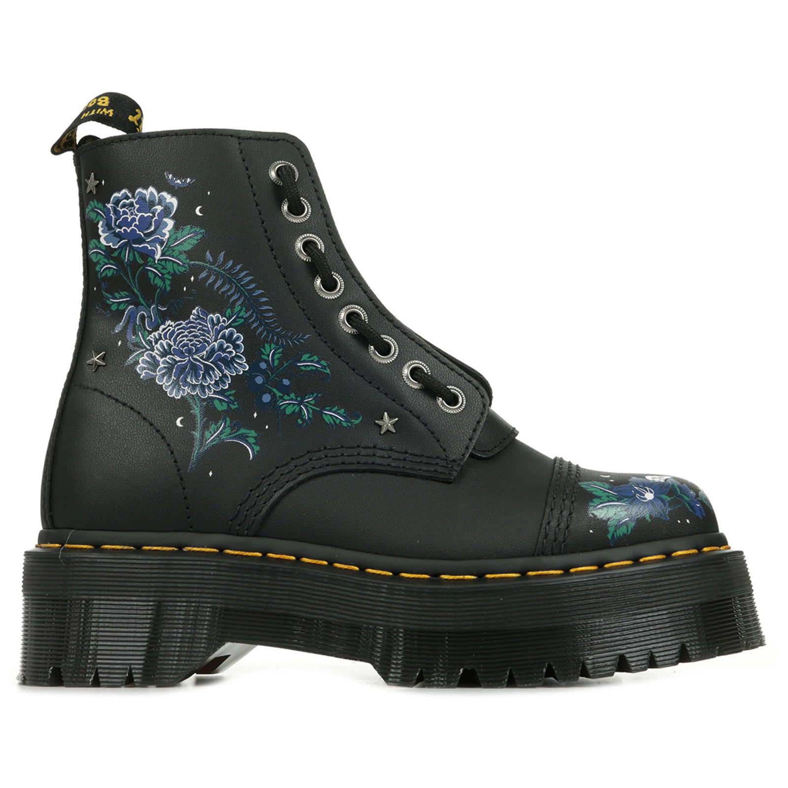 Dr. Martens Sinclair Floral Printed Leather Womens Boots#color_black