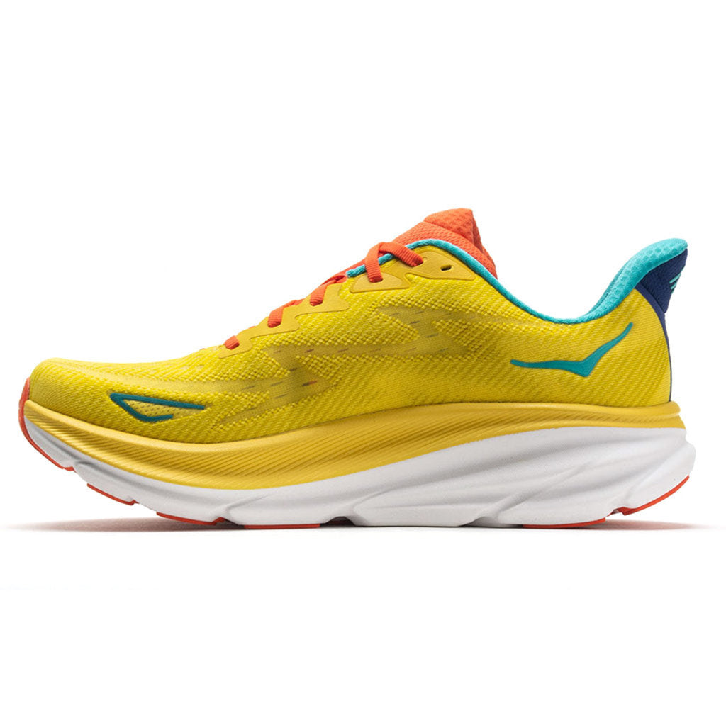 Hoka One One Clifton 9 Textile Mens Trainers#color_passion fruit maize