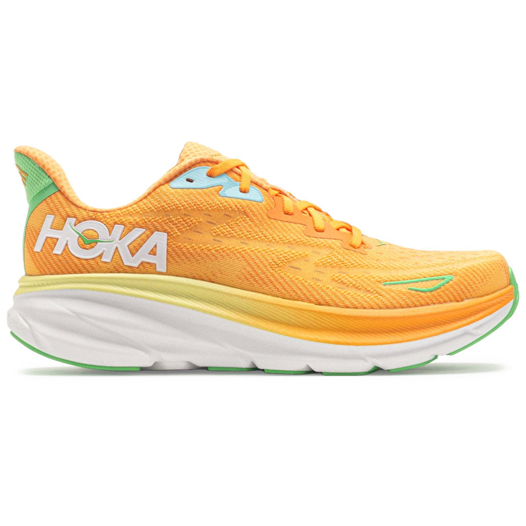 Hoka One One Clifton 9 Textile Mens Trainers#color_solar flare sherbet