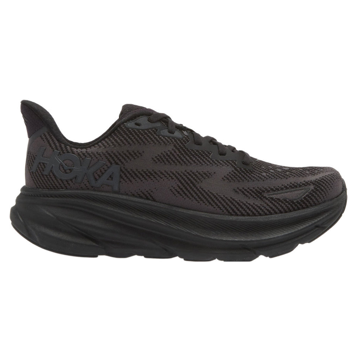 Hoka Clifton 9 1127896-BBLC Textile Womens Trainers - Black Black - 4.5#color_black black