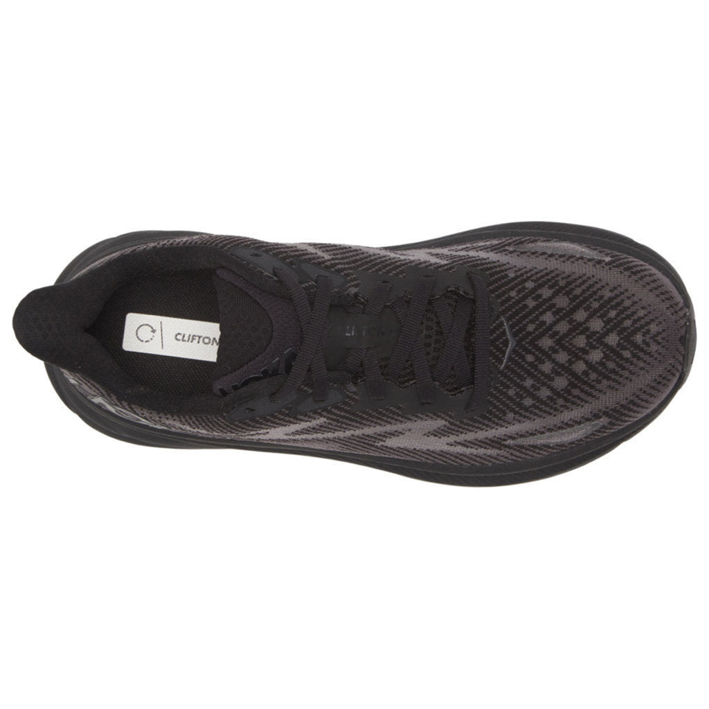 Hoka One One Clifton 9 Textile Womens Trainers#color_black black