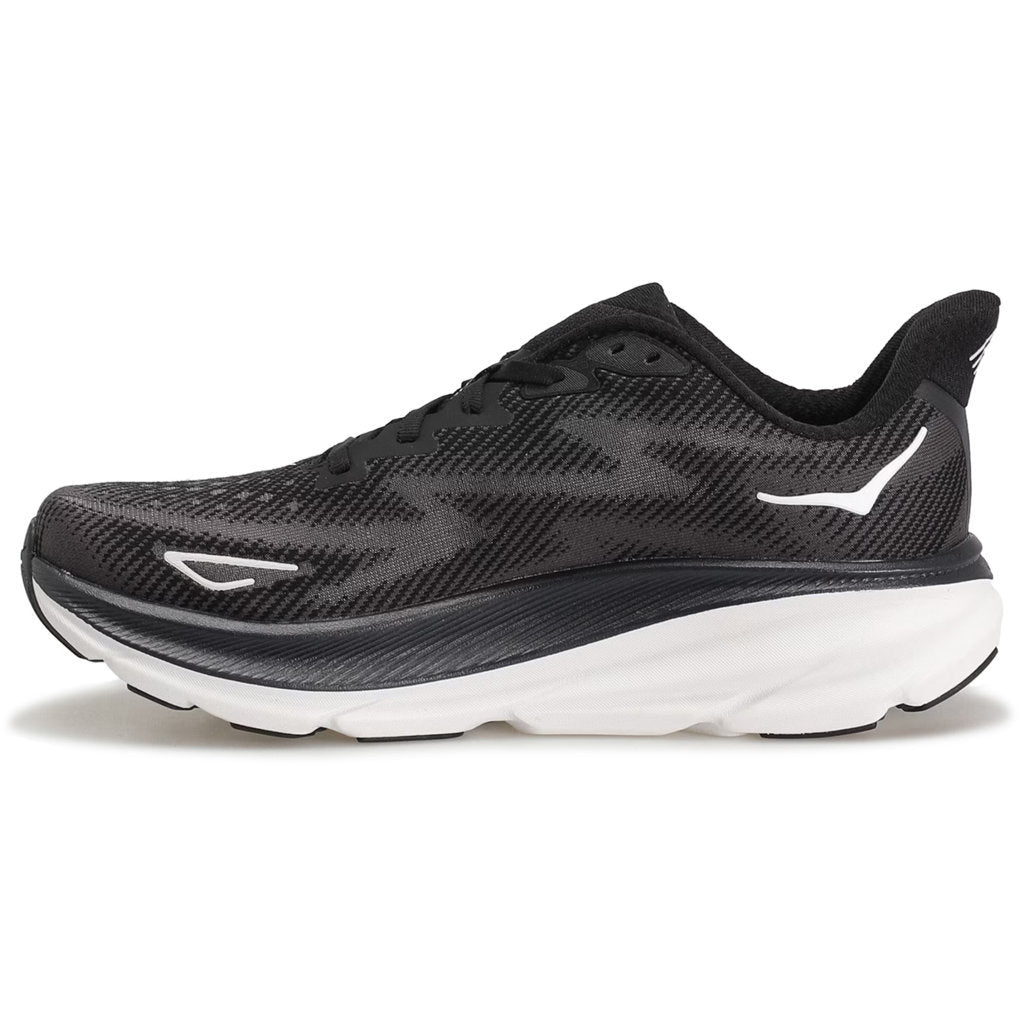 Hoka One One Clifton 9 Textile Womens Trainers#color_black white