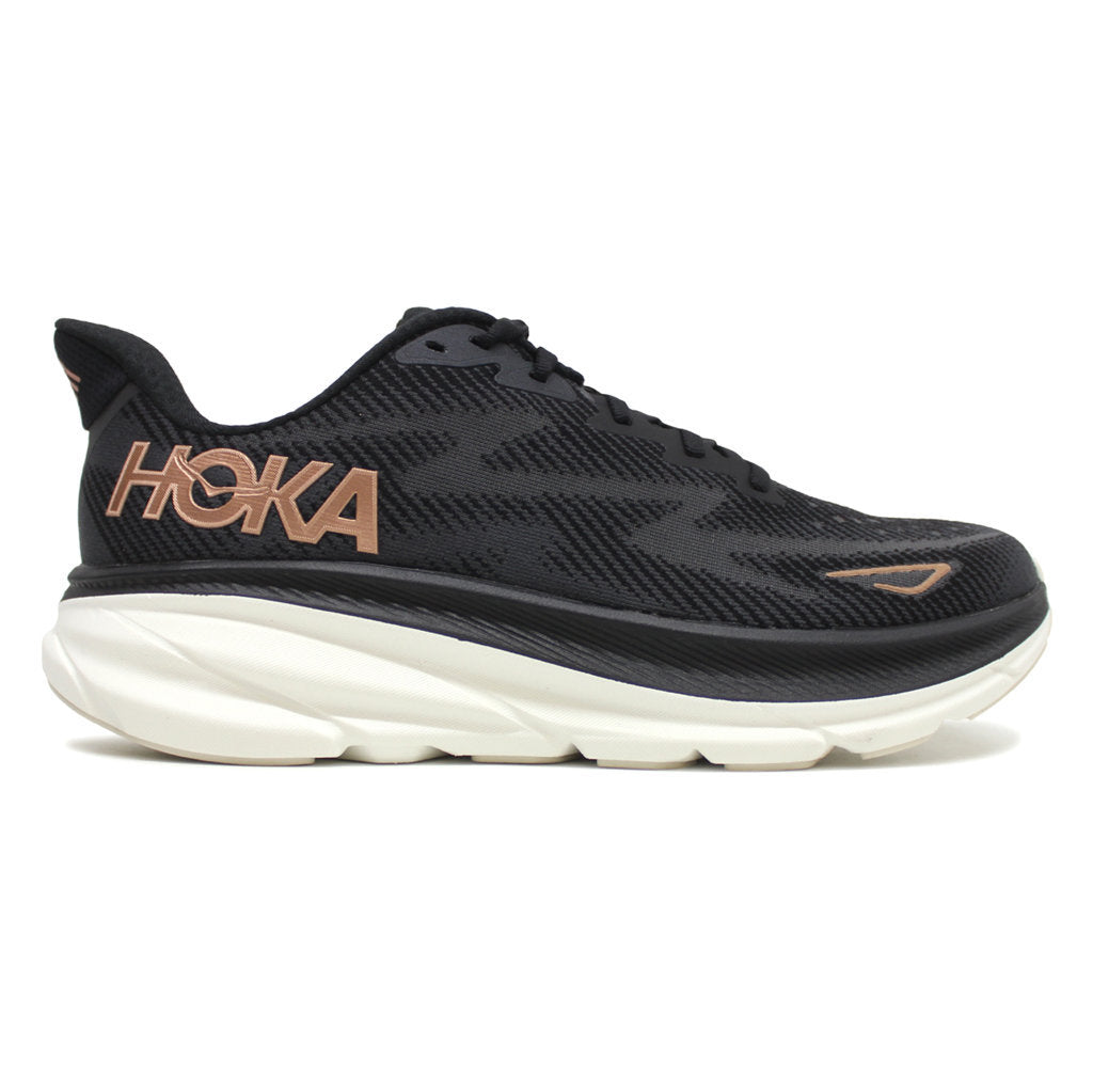 Hoka One One Clifton 9 Textile Womens Trainers#color_black rose gold