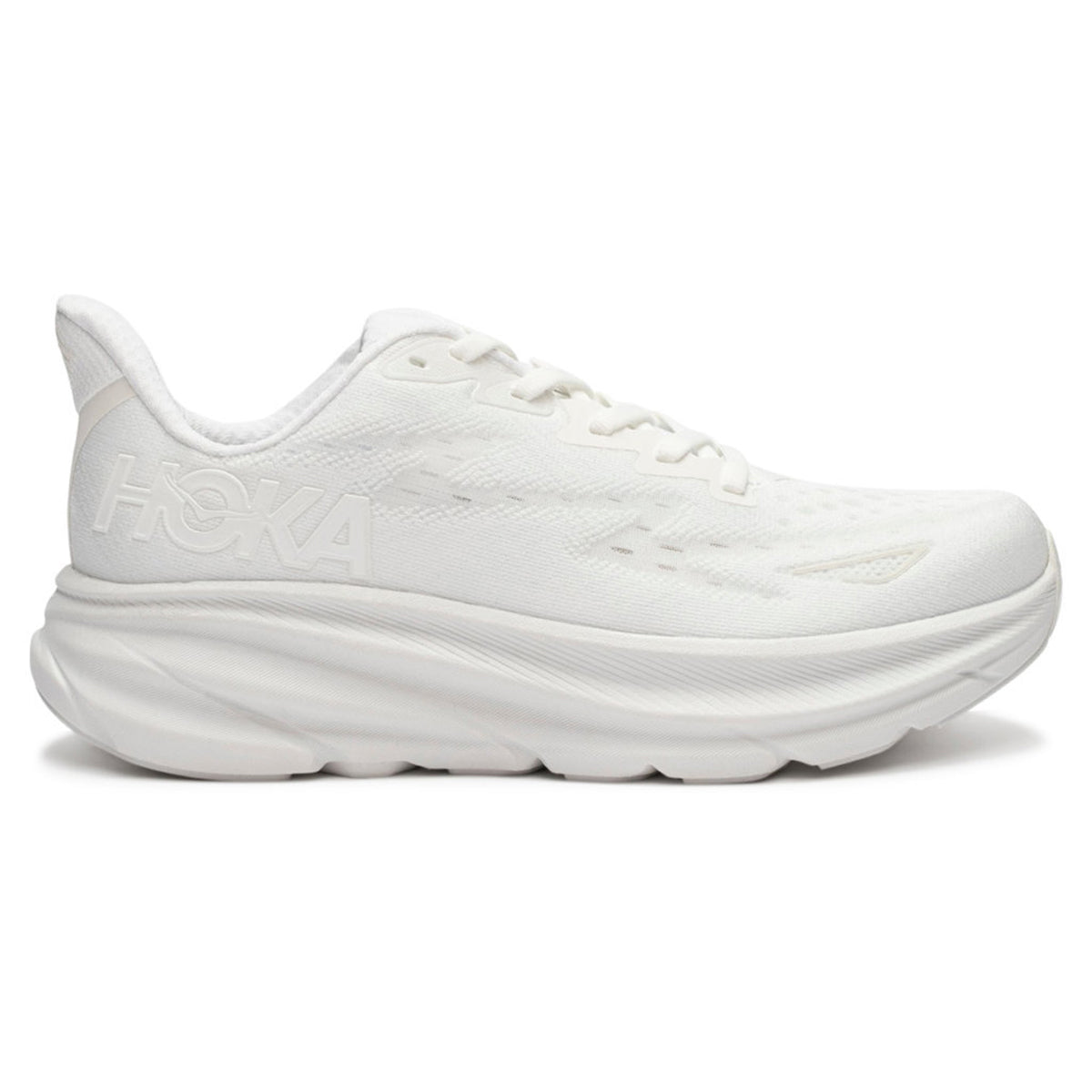 Hoka Clifton 9 1127896-WWH Textile Womens Trainers - White White - 7.5#color_white white