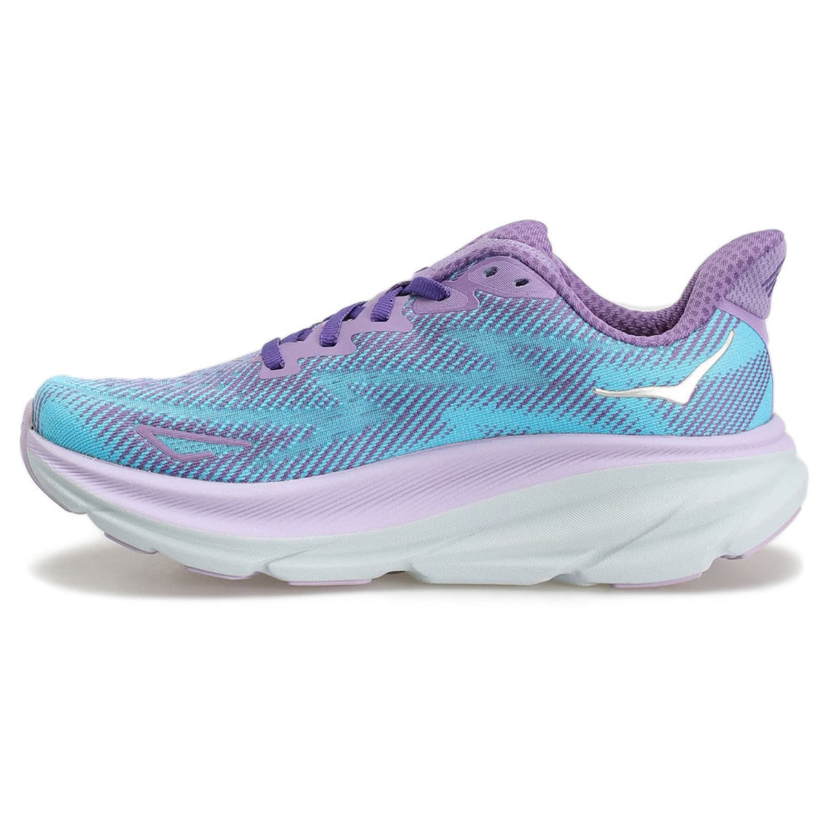 Hoka One One Clifton 9 Textile Womens Sneakers#color_Chalk Violet Pastel Lilac