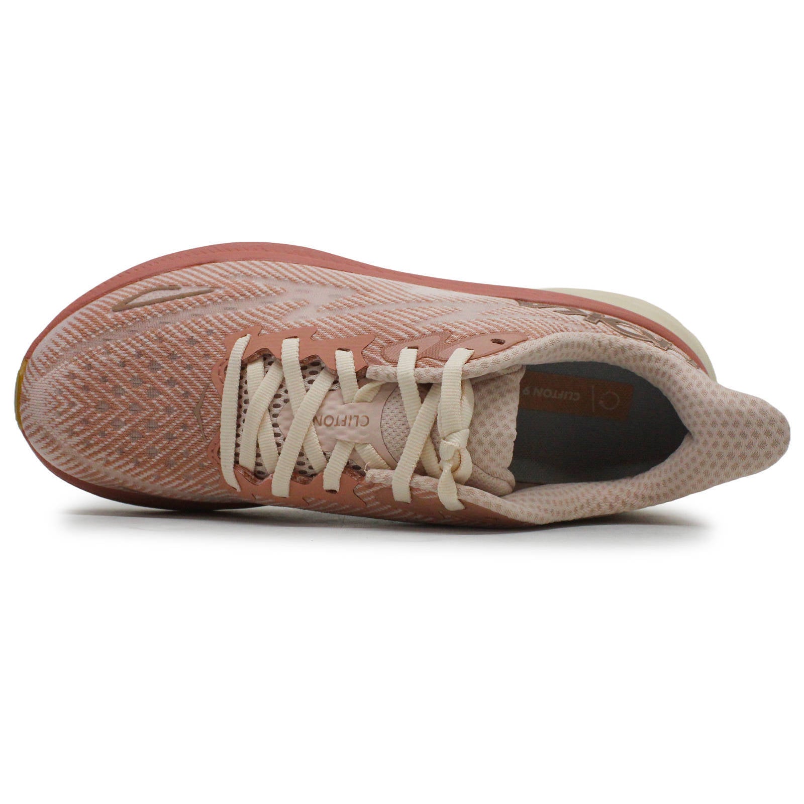 Hoka One One Clifton 9 Textile Womens Sneakers#color_Sandstone Cream