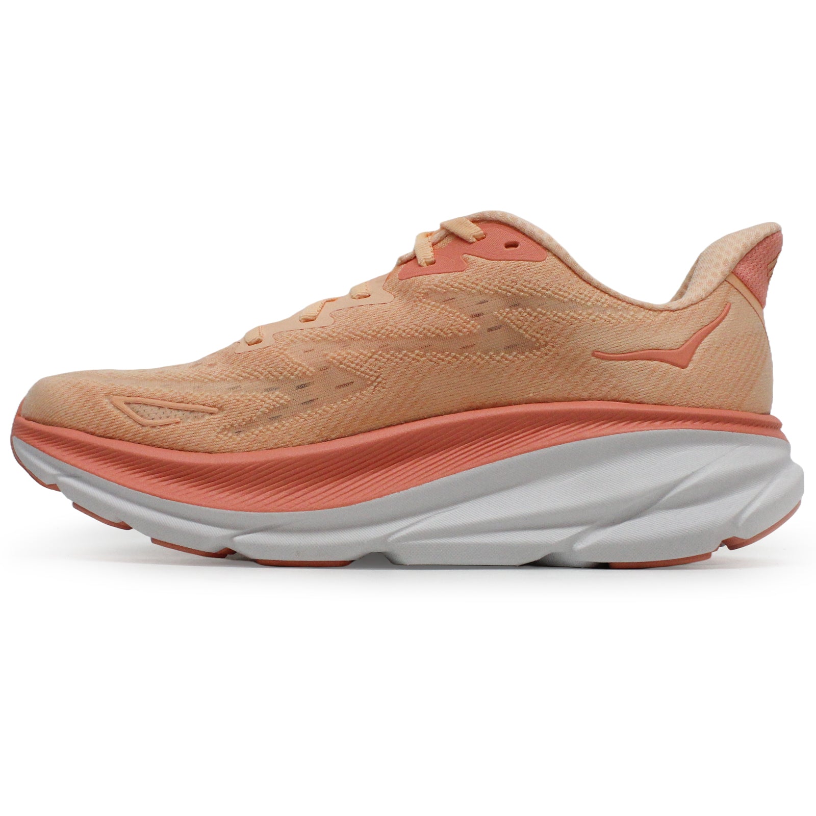 Hoka Clifton 9 Textile Womens Trainers#color_cantaloupe white