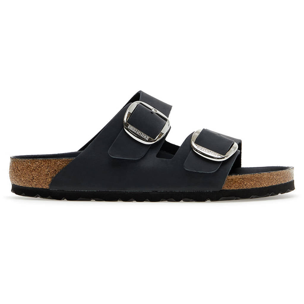 Birkenstock Arizona Big Buckle Oiled Leather Unisex Sandals#color_black