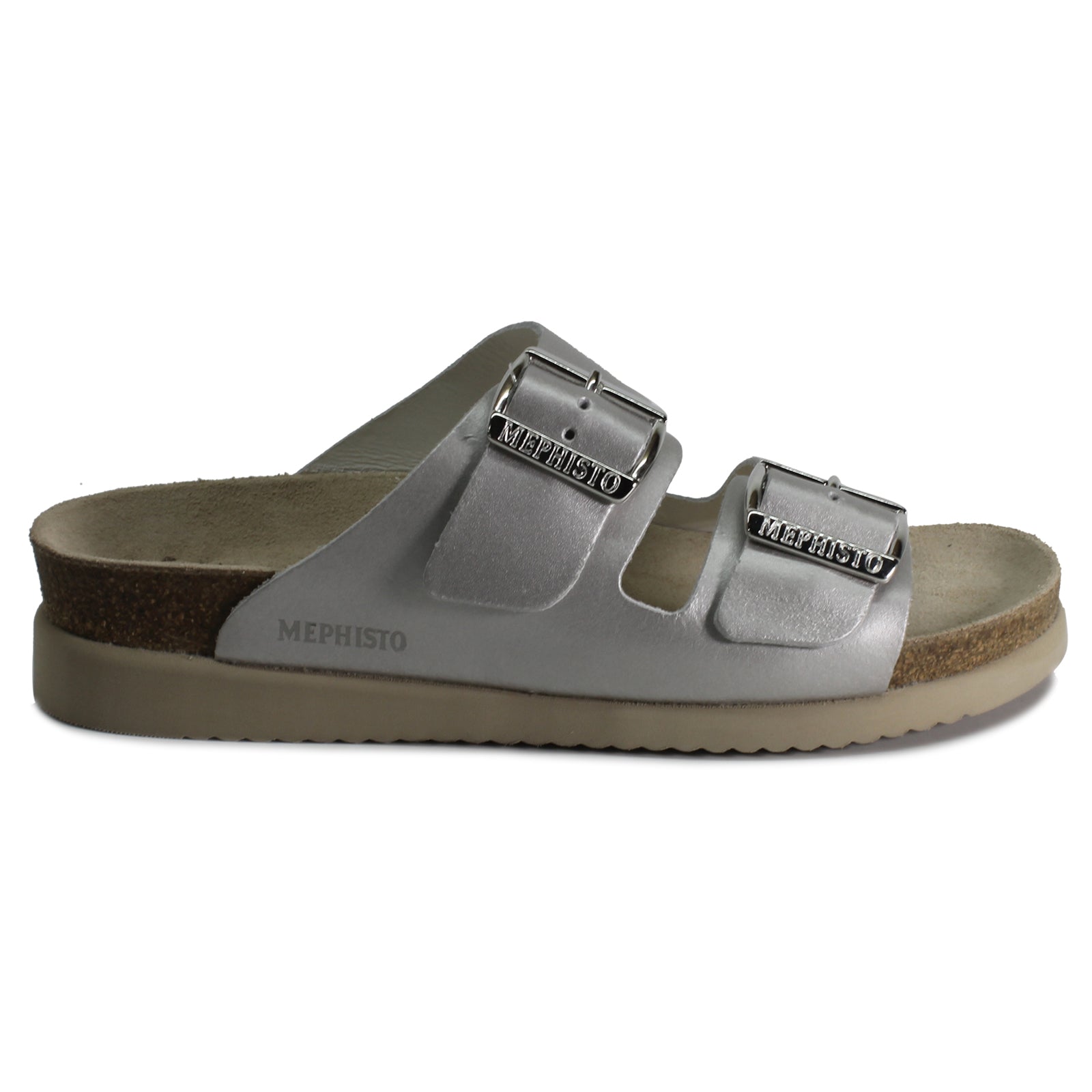 Mephisto Hester P5141885 Smooth Leather Womens Sandals - Silver - 38#color_silver