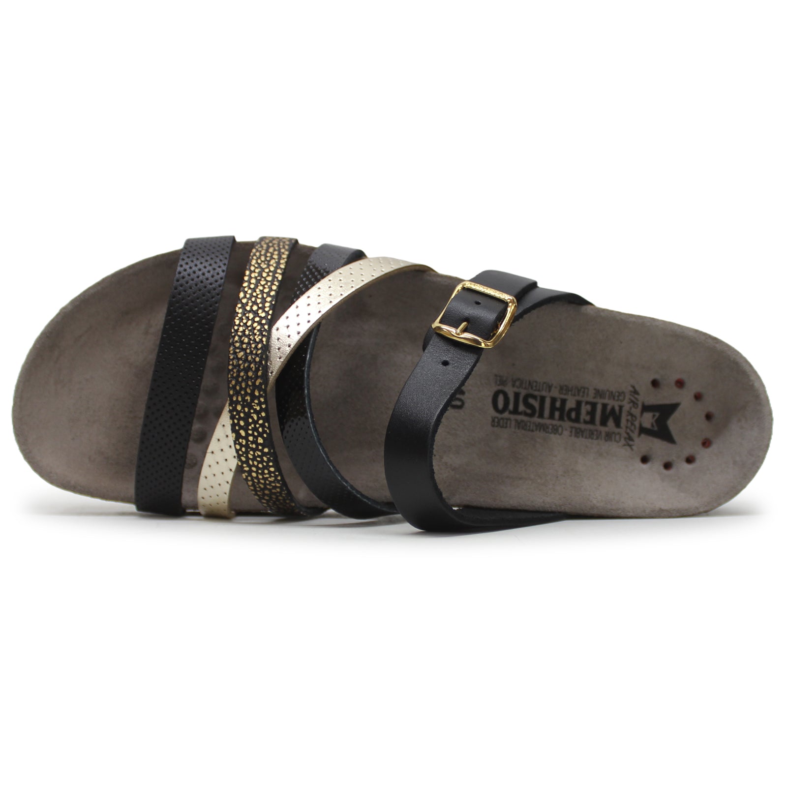 Mephisto Huleda Smooth Leather Womens Sandals#color_black