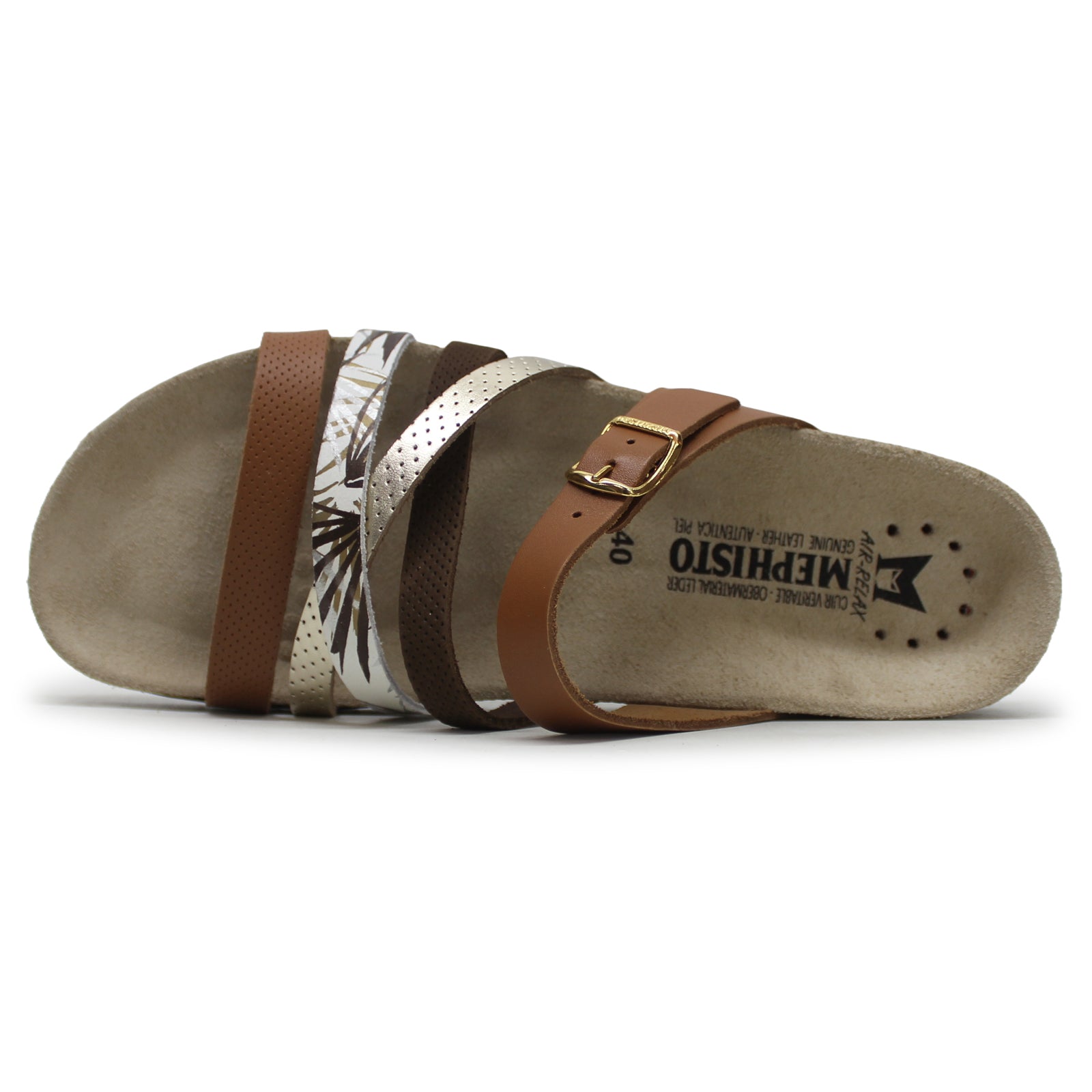 Mephisto Huleda Smooth Leather Womens Sandals#color_camel