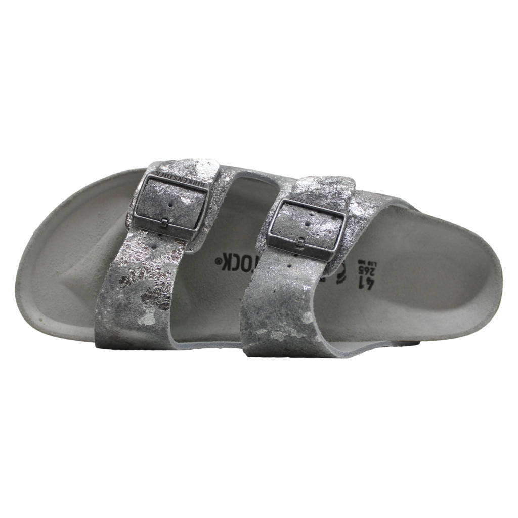 Birkenstock Arizona BS Suede Leather Unisex Sandals#color_vintage metallic gray silver