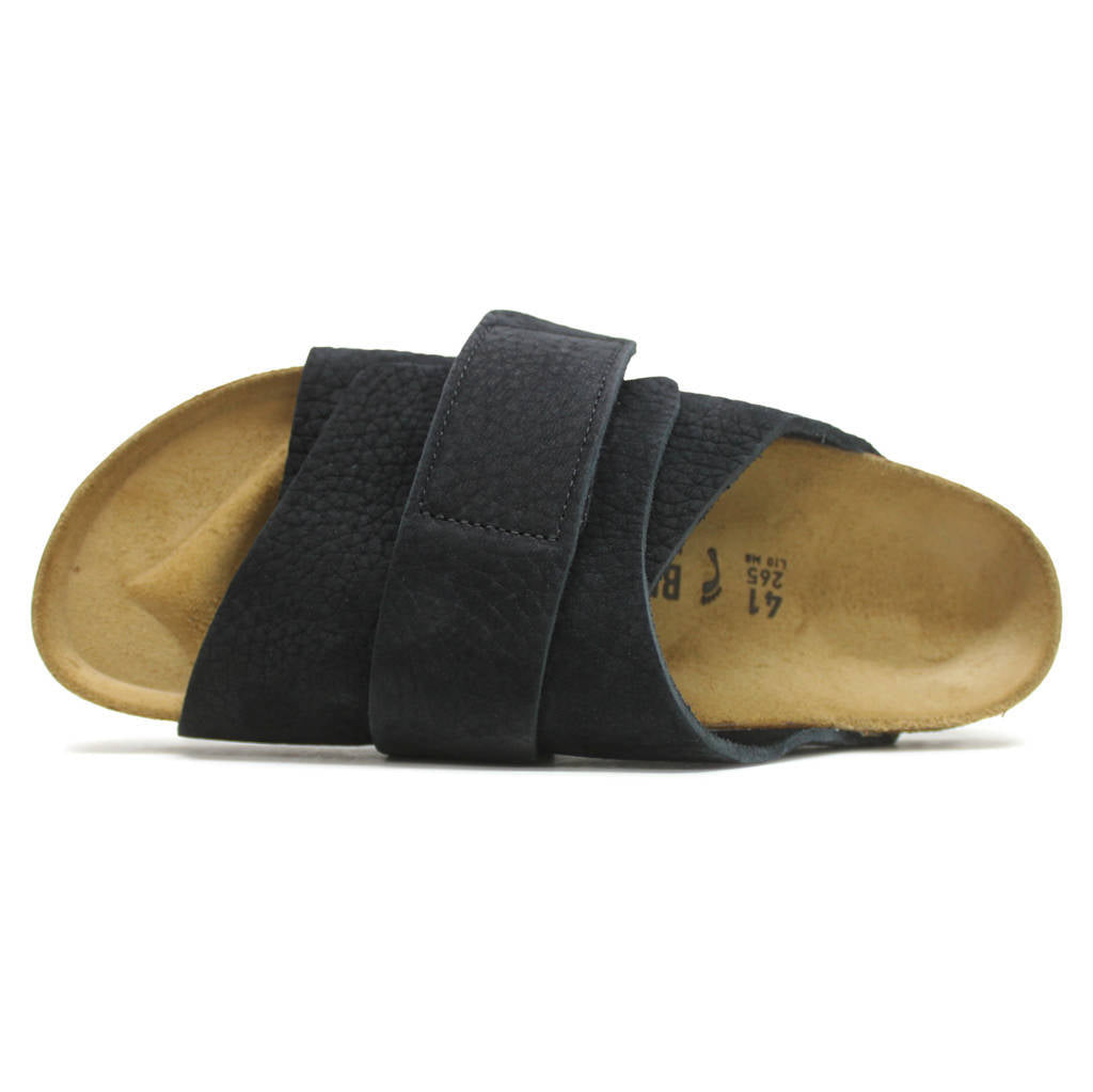 Birkenstock Kyoto Nubuck Leather Unisex Sandals#color_desert buck black