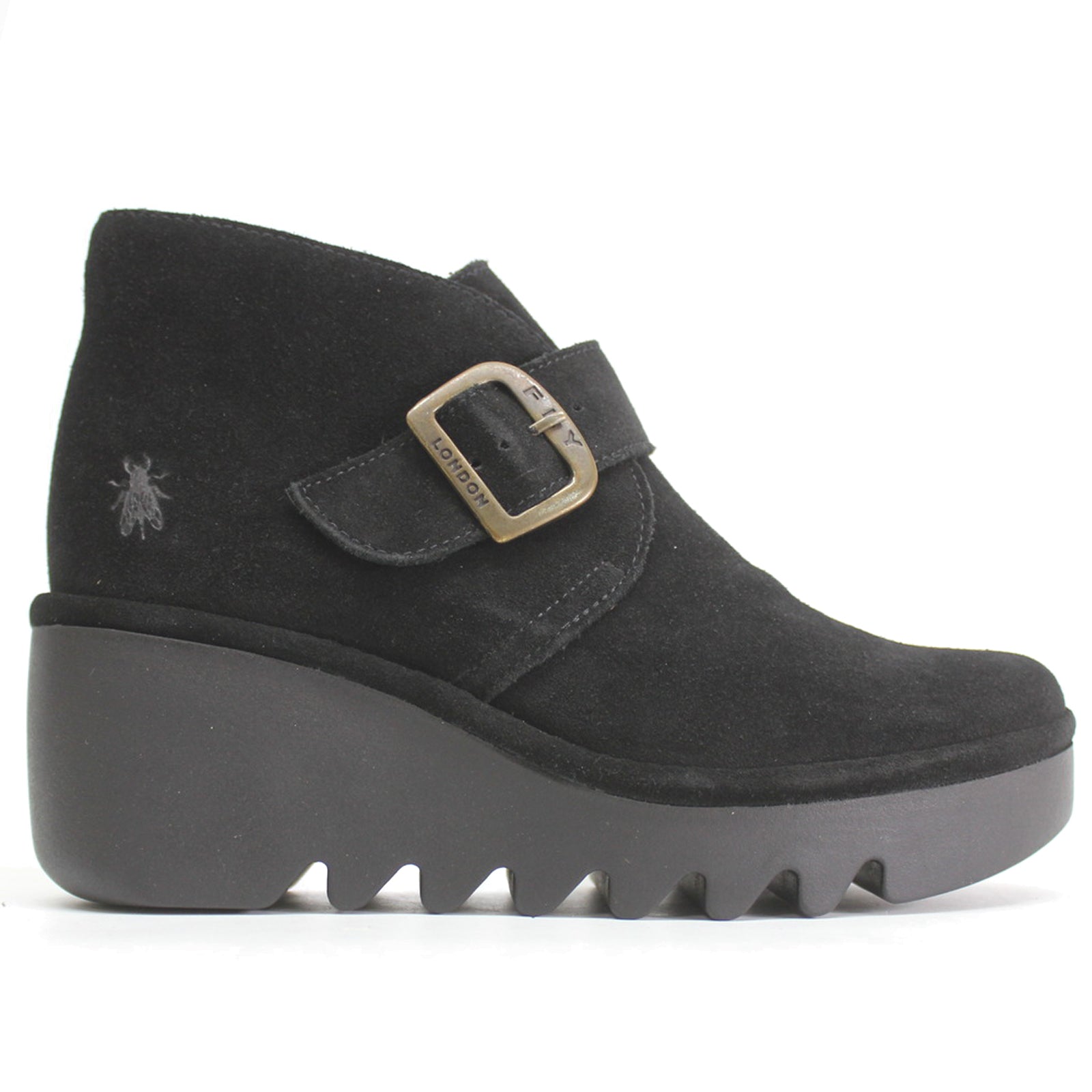 Fly London Birt397Fly Suede Women's Wedge Ankle Boots#color_black