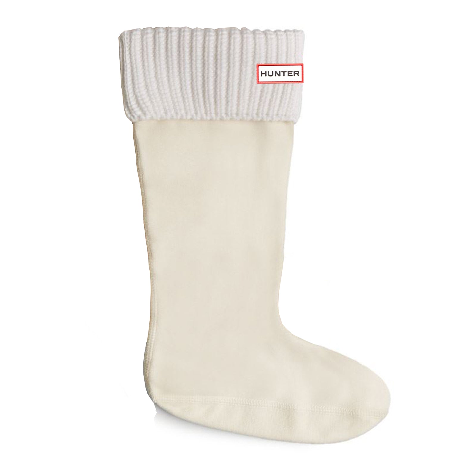 Hunter Half Cardigan Tall Boot Sock Polyfleece Unisex Socks#color_white