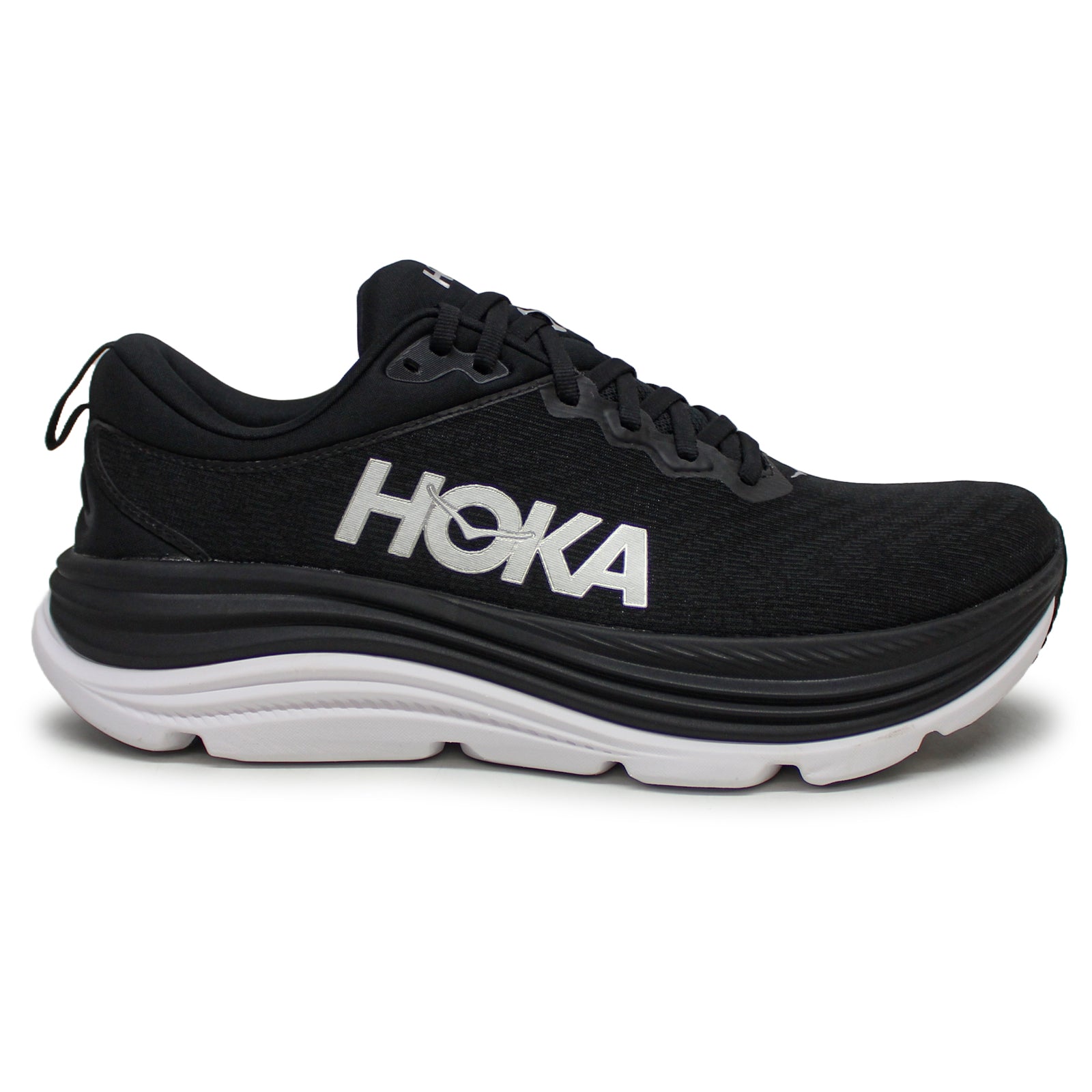 Hoka Gaviota 5 1127929-BWHT Textile Synthetic Mens Trainers - Black White - 9.5#color_black white