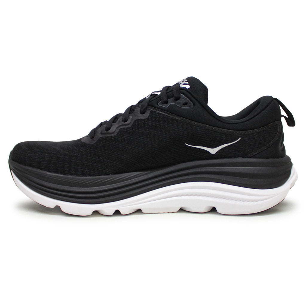 Hoka One One Gaviota 5 Textile Synthetic Mens Sneakers#color_Black White