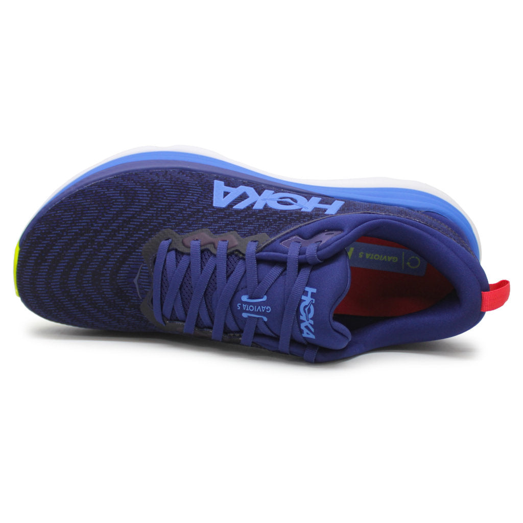 Hoka One One Gaviota 5 Textile Synthetic Mens Sneakers#color_Bellwether Blue Evening Sky