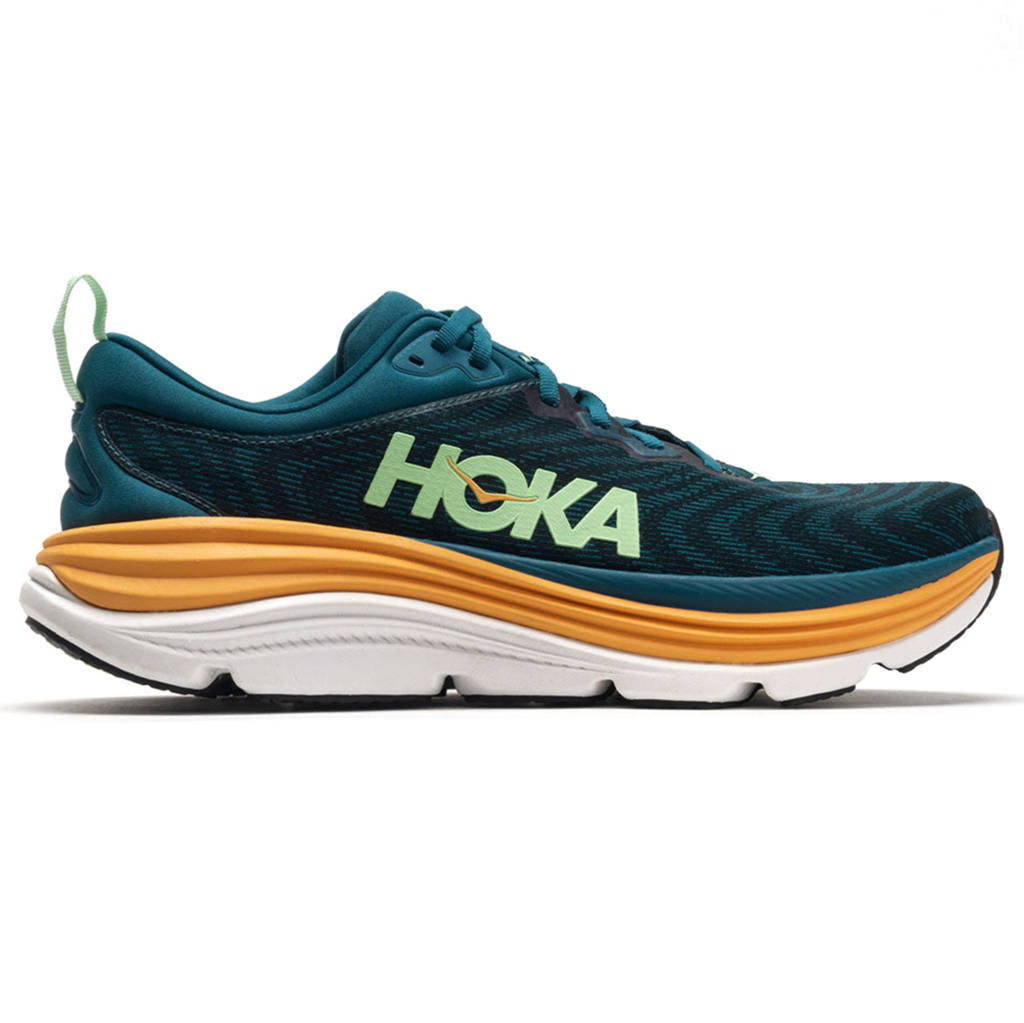 Hoka One One Gaviota 5 Textile Synthetic Mens Trainers#color_deep lagoon sherbet