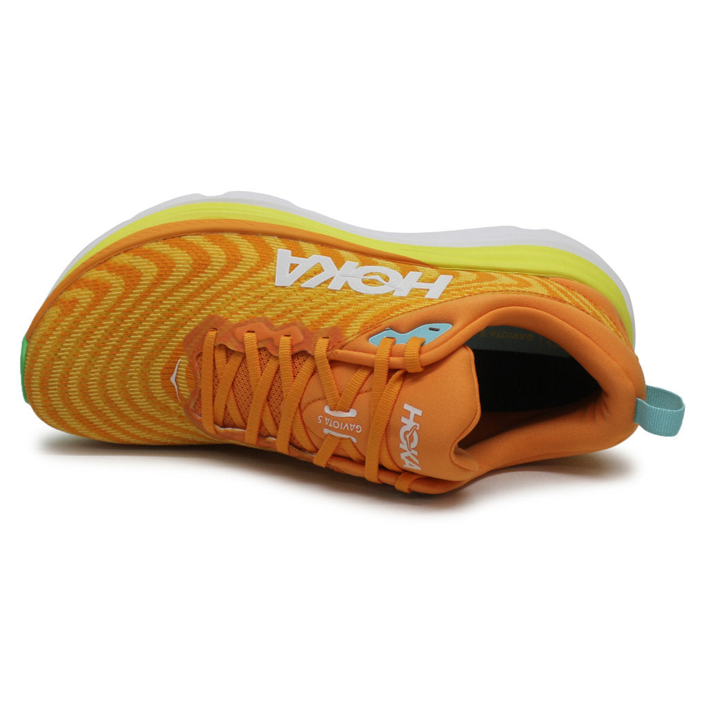 Hoka One One Gaviota 5 Textile Synthetic Mens Sneakers#color_Solar Flare Sherbet