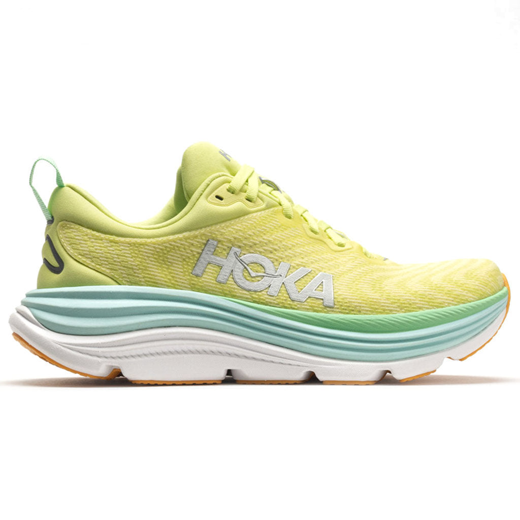 Hoka One One Gaviota 5 Textile Synthetic Womens Trainers#color_citrus glow sunlit ocean