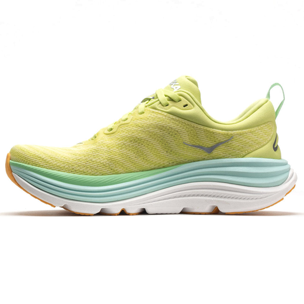 Hoka One One Gaviota 5 Textile Synthetic Womens Trainers#color_citrus glow sunlit ocean