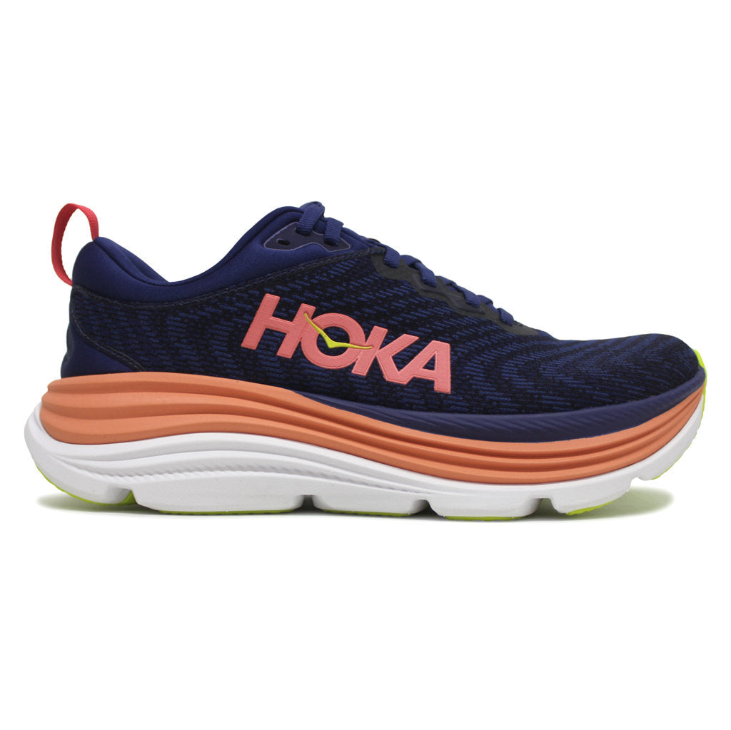 Hoka One One Gaviota 5 Textile Synthetic Womens Trainers#color_evening sky coral