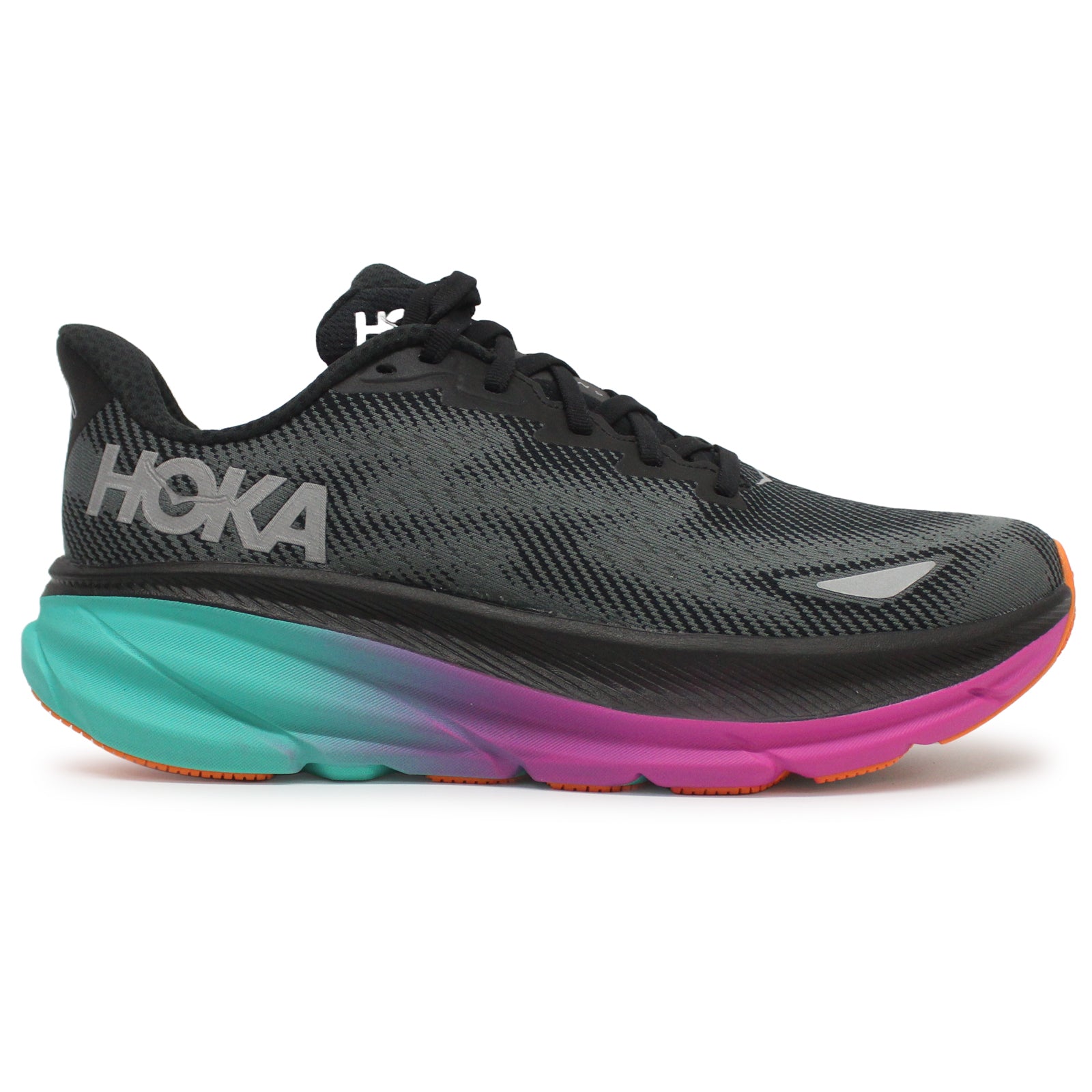 Hoka Clifton 9 GTX Textile Synthetic Mens Trainers#color_black electric aqua