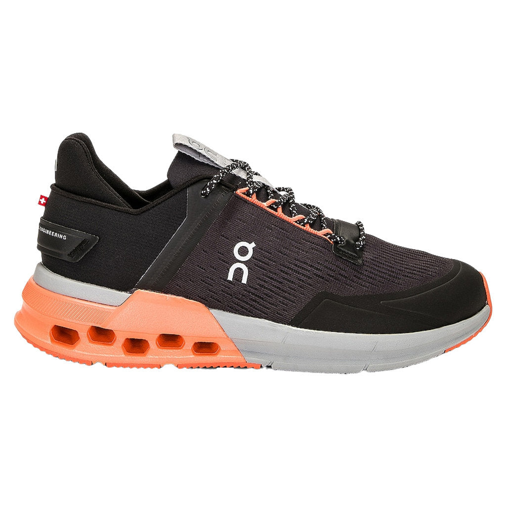 On Cloudnova Flux Textile Synthetic Mens Trainers#color_black flame