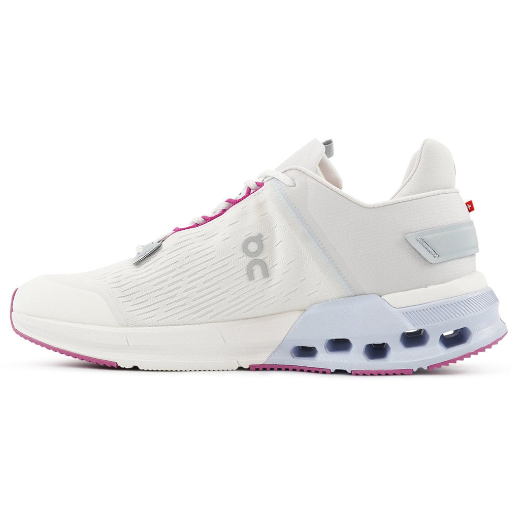 On Cloudnova Flux Textile Synthetic Womens Trainers#color_undyed white niagara