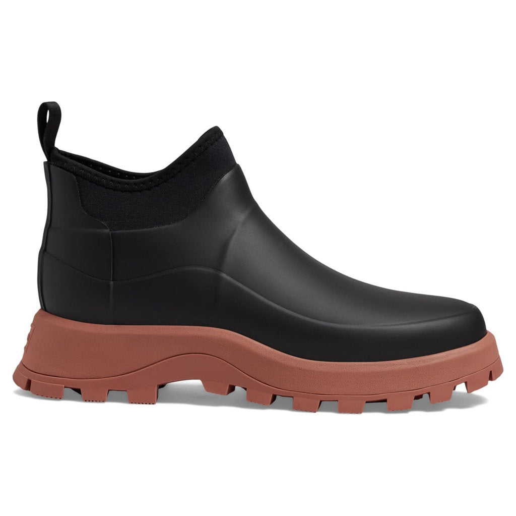 Hunter City Explorer Ankle Rubber Womens Boots#color_black red flurry