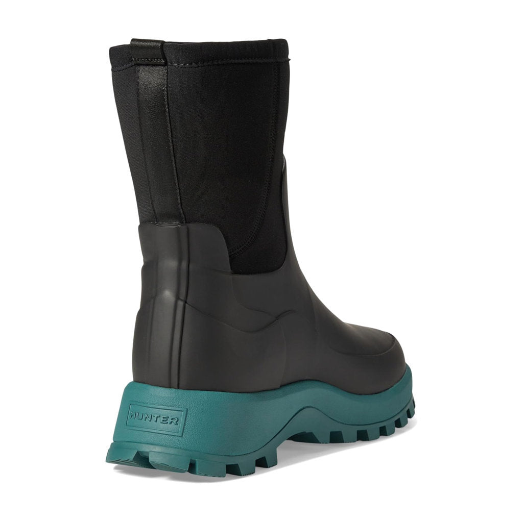 Hunter City Explorer Short Rubber Womens Boots#color_black teal tempo