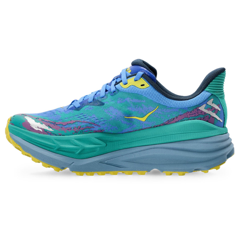 Hoka One One Stinson 7 Textile Synthetic Womens Trainers#color_virtual blue tech green