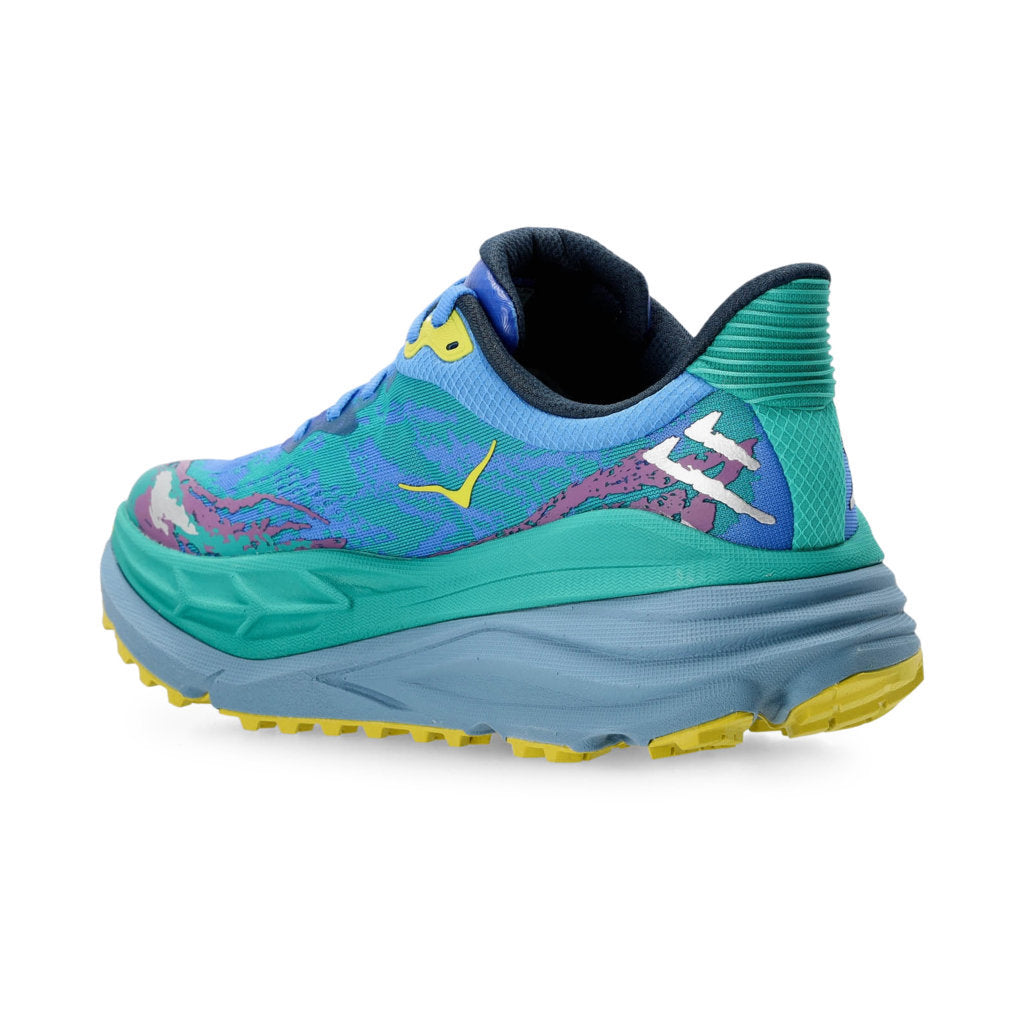 Hoka One One Stinson 7 Textile Synthetic Womens Trainers#color_virtual blue tech green