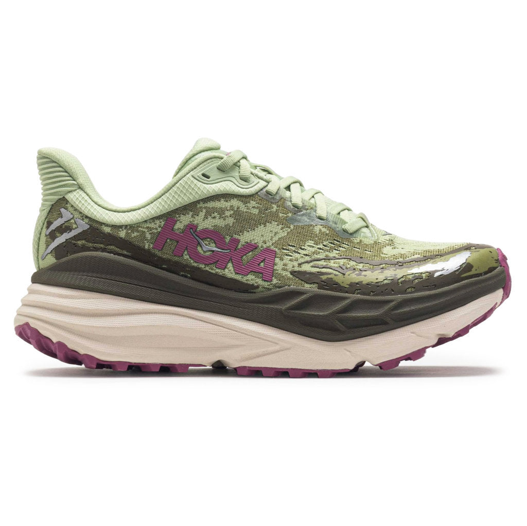 Hoka One One Stinson 7 Textile Synthetic Womens Trainers#color_seed green beet root