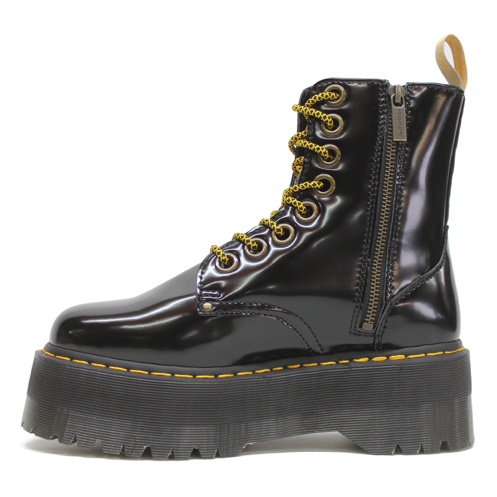 Dr. Martens Vegan Jadon Max Oxford Leather Womens Boots#color_black