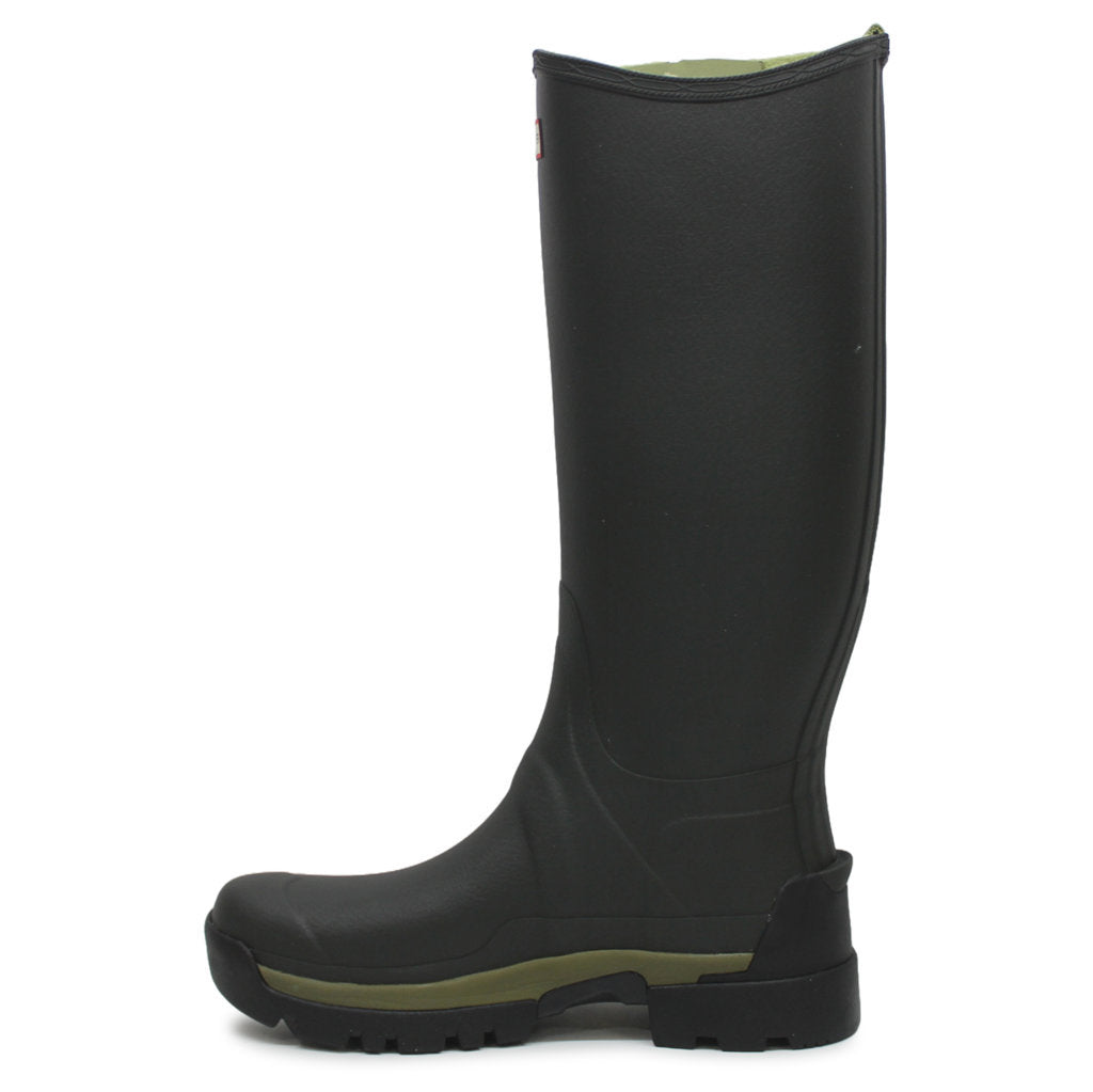 Hunter Balmoral Bamboo Tec Tall Rubber Mens Boots#color_dark olive