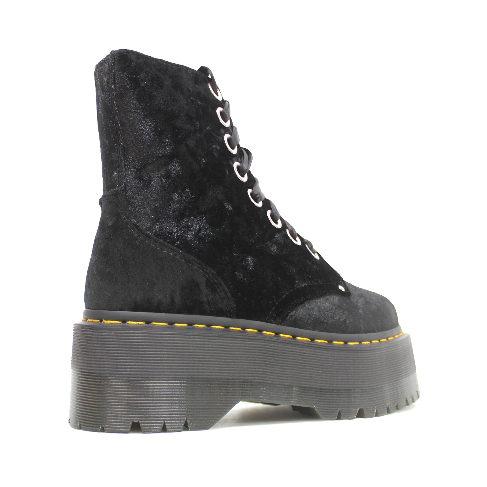 Dr. Martens Vegan Jadon Max Crushed Velvet Womens Boots#color_black