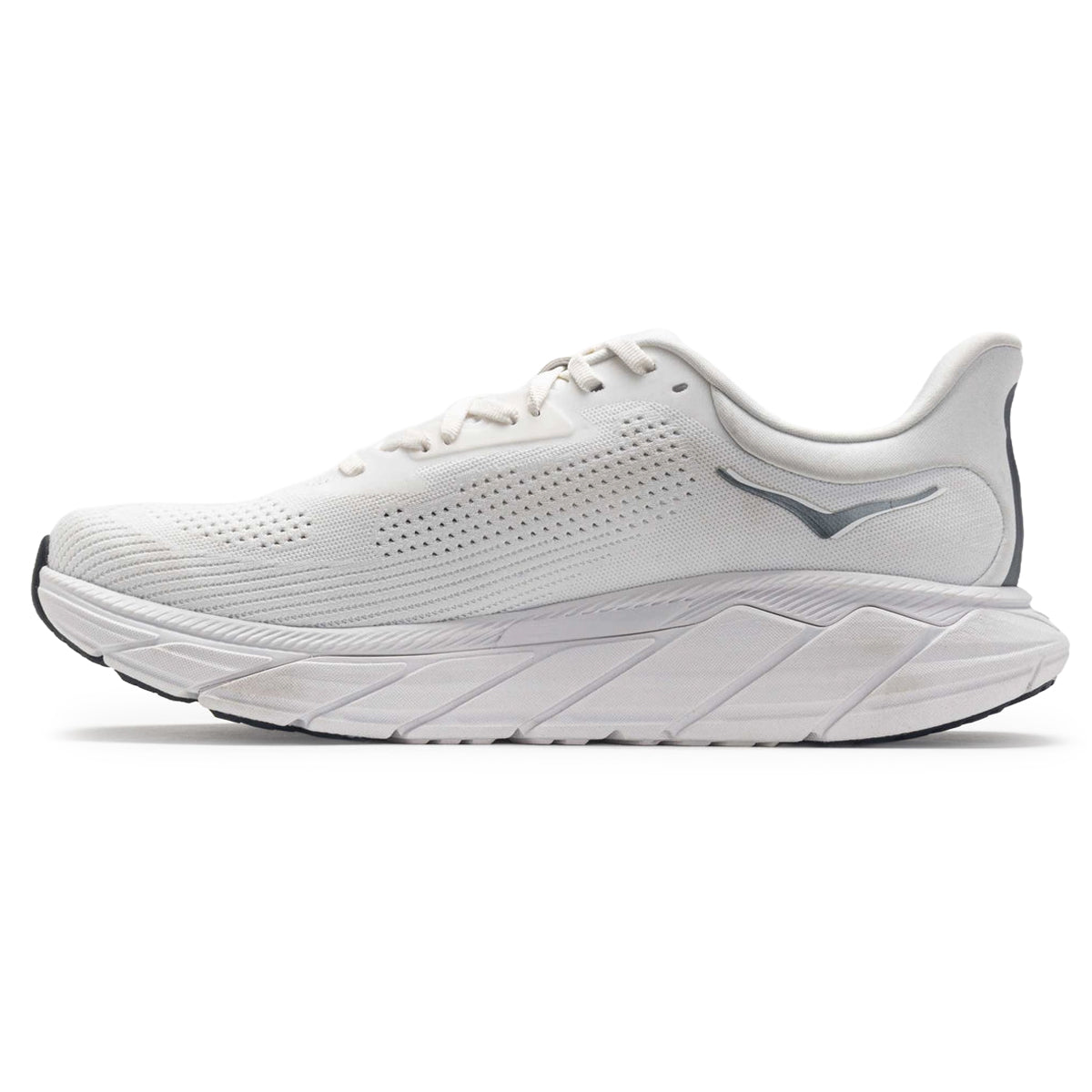 Hoka Arahi 7 1147850-BDBSW Textile Mens Trainers - Blanc De Blanc Steel Wool - 8#color_blanc de blanc steel wool